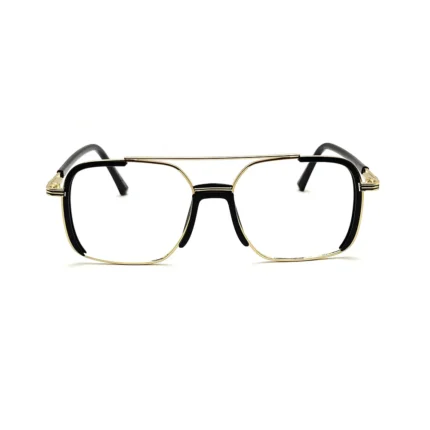 Women's Gold & Black Square Aviator Eyeglasses - Hình 2