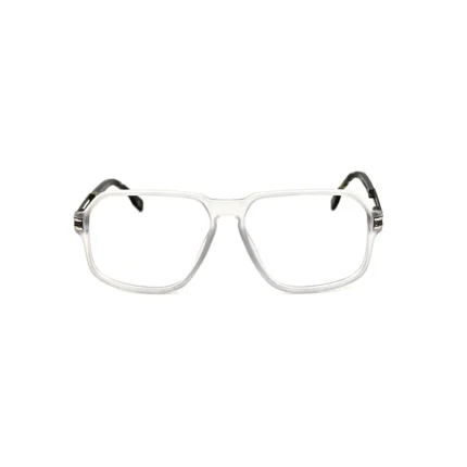 Men's Translucent Grey Hexagonal Eyeglasses