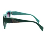 Bold Green Geometric Sunglasses - Hình 5