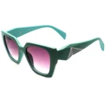Bold Green Geometric Sunglasses - Hình 3