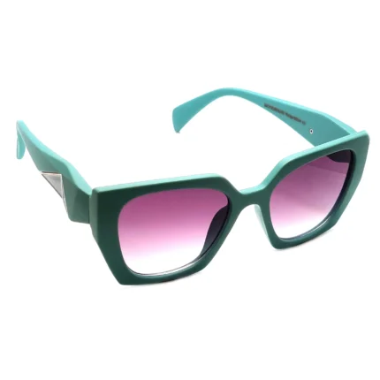Bold Green Geometric Sunglasses - Hình 2