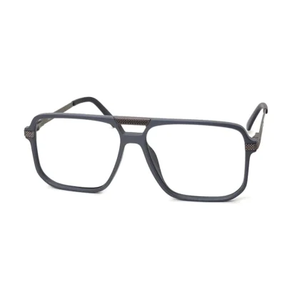 Men's Bold Grey Double Bridge Square Eyeglasses