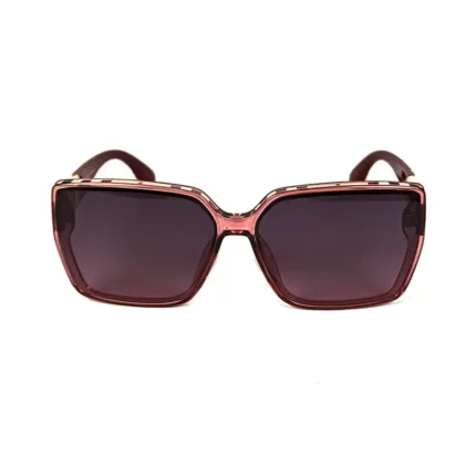 Women's Oversized Pink Plaid Square Sunglasses - Hình 2