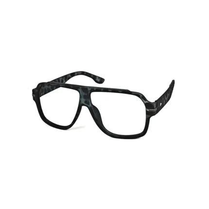 Men's Black Grey Leopard Print Aviator Eyeglasses - Hình 2
