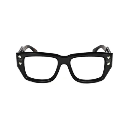Men's Bold Black Tortoise Square Rivet Eyeglasses - Hình 2