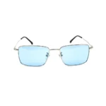 Blue Men's Sleek Silver Rectangle Sunglasses - Hình 3