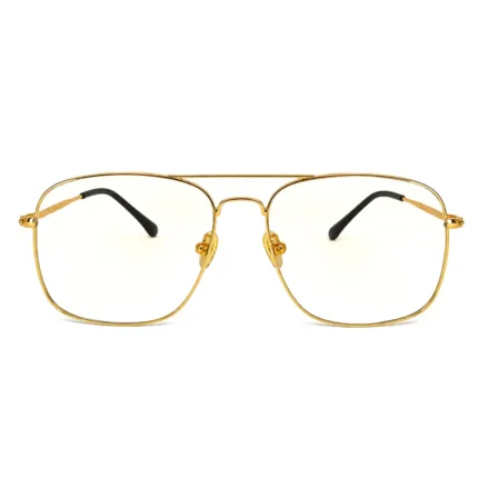 Men's Gold Frame Square Aviator Photochromic Sunglasses - Hình 2