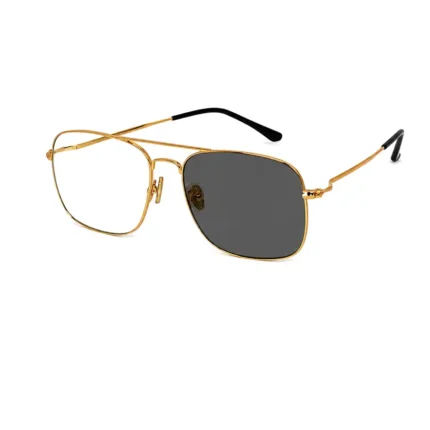 Men's Gold Frame Square Aviator Photochromic Sunglasses