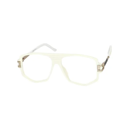 Men's White Geometric Navigator Eyeglasses - Hình 2