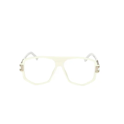 Men's White Geometric Navigator Eyeglasses