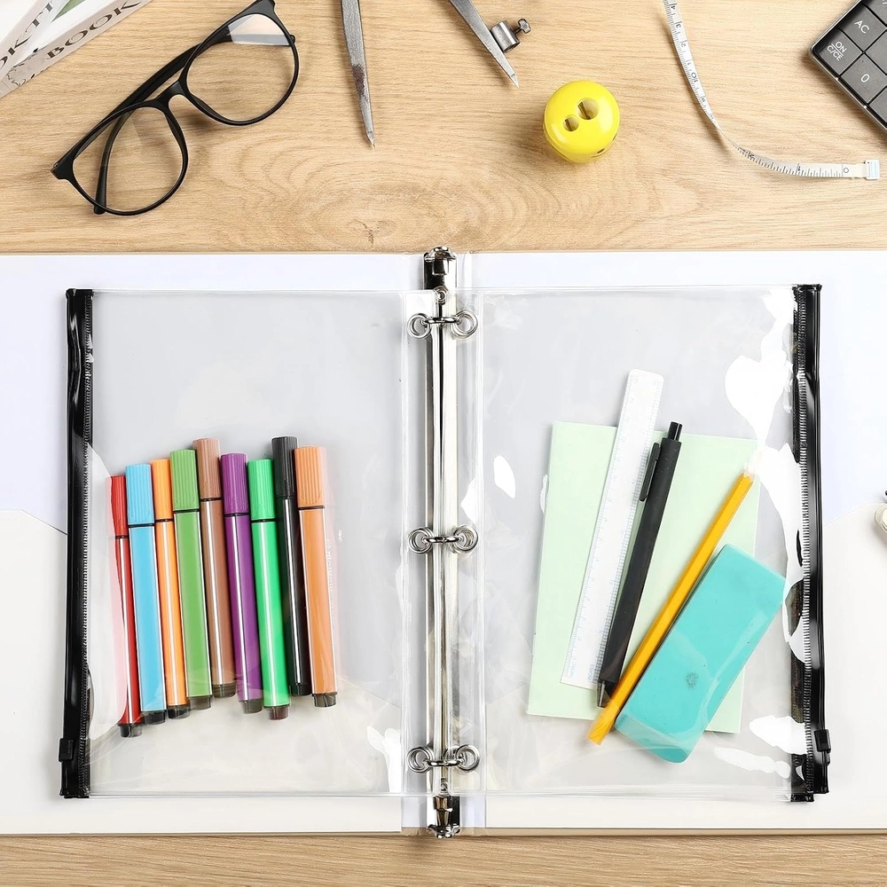 Transparent 3-Ring Binder Zipper Pouches – 10-Pack, Letter Size — view 2