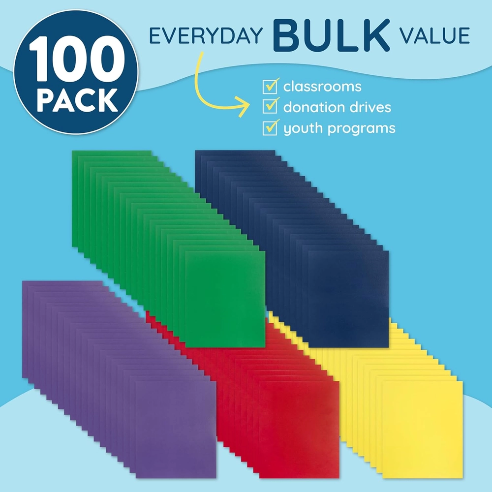 Assorted Color Pocket – Assorted Color 2-Pocket Folders with Prongs — view 2