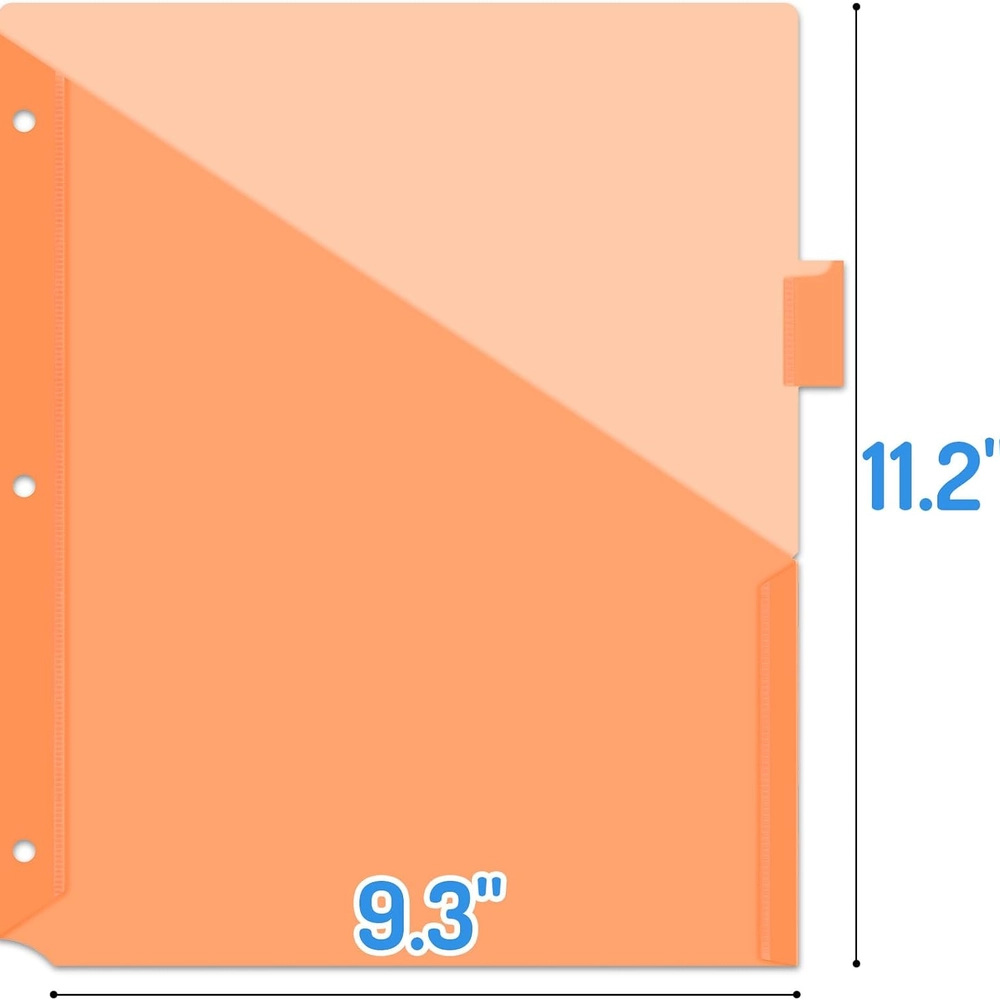 Colorful 8-Tab 2-Pocket Plastic Dividers for 3-Ring Binders — view 2
