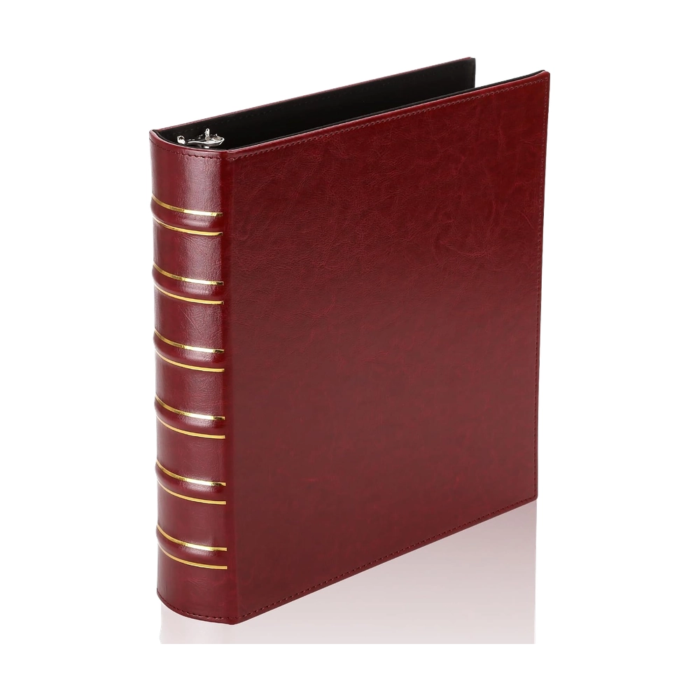 Burgundy PU Leather D-Ring Binder