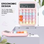 Pink Ergonomic Desktop Calculator with Mechanical Buttons — image 2