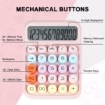 Pink Ergonomic Desktop Calculator with Mechanical Buttons — image 3