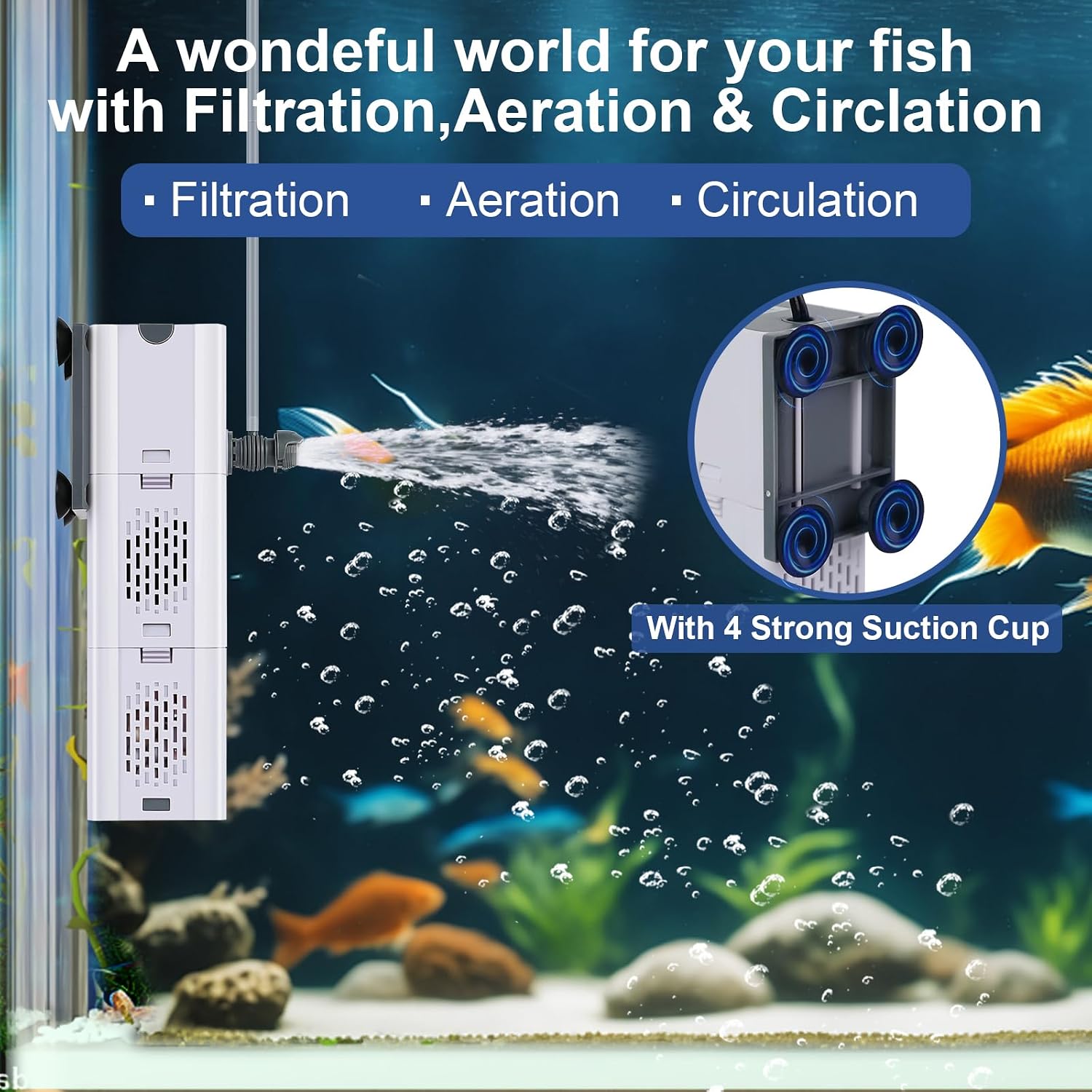 Aquarium Internal Filter with Dual Filtration - Hình 4