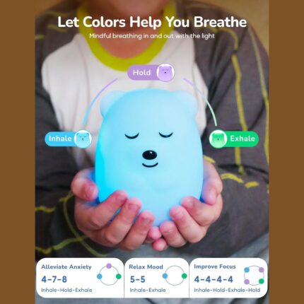 Soothing Purple Bear Breathing Light for Mindful Relaxation — view 2