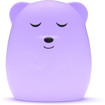 Soothing Purple Bear Breathing Light for Mindful Relaxation