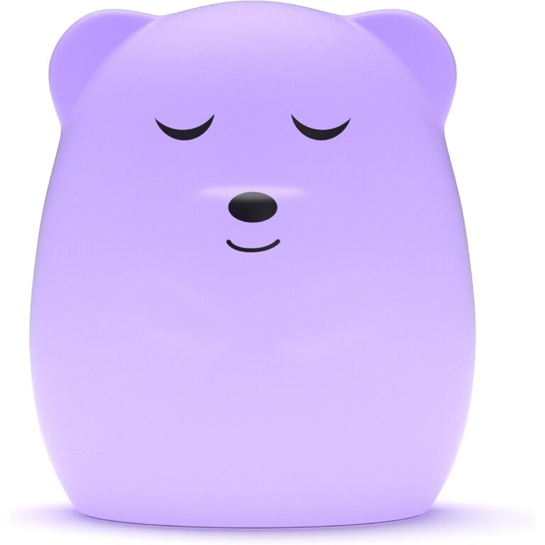 Soothing Purple Bear Breathing Light for Mindful Relaxation