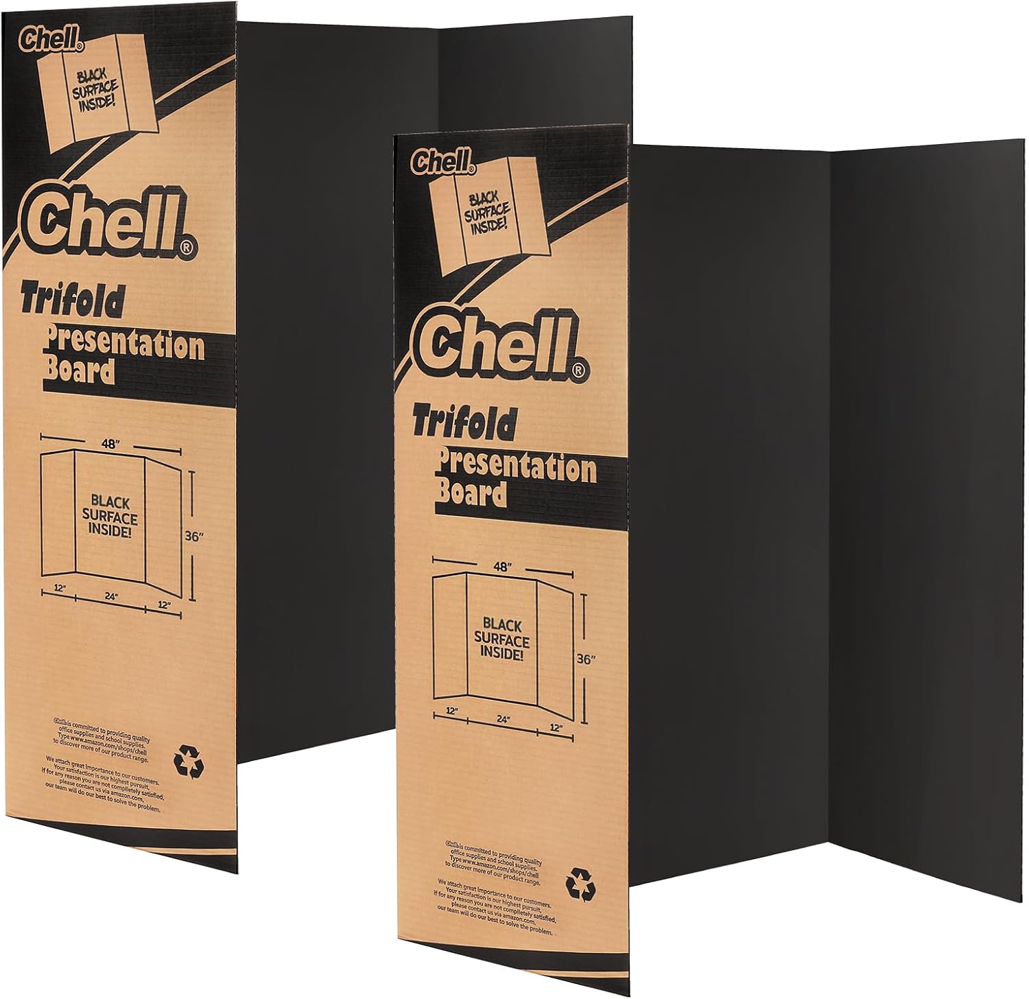 Chell Large Black Tri-Fold Board