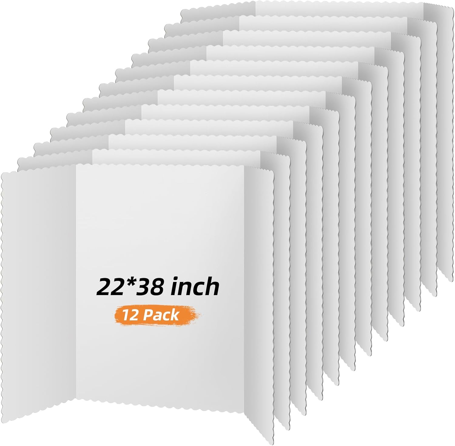 White Corrugated Tri-Fold Display Boards 56x97 cm - 12 Pack