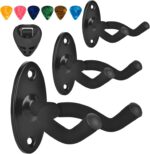 Walnut Wood Guitar Wall Hangers – 3-Pack with Picks & Holders — view 11