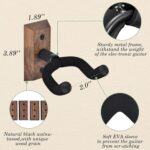 Walnut Wood Guitar Wall Hangers – 3-Pack with Picks & Holders — view 3