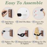 Walnut Wood Guitar Wall Hangers – 3-Pack with Picks & Holders — view 8