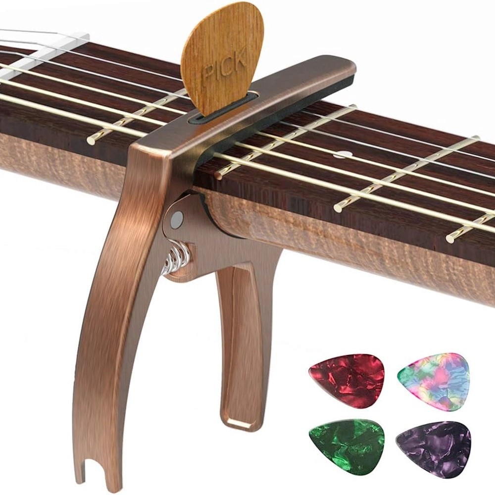 Black Guitar Capo With Pick Holder – Black Guitar Capo with Integrated — view 10