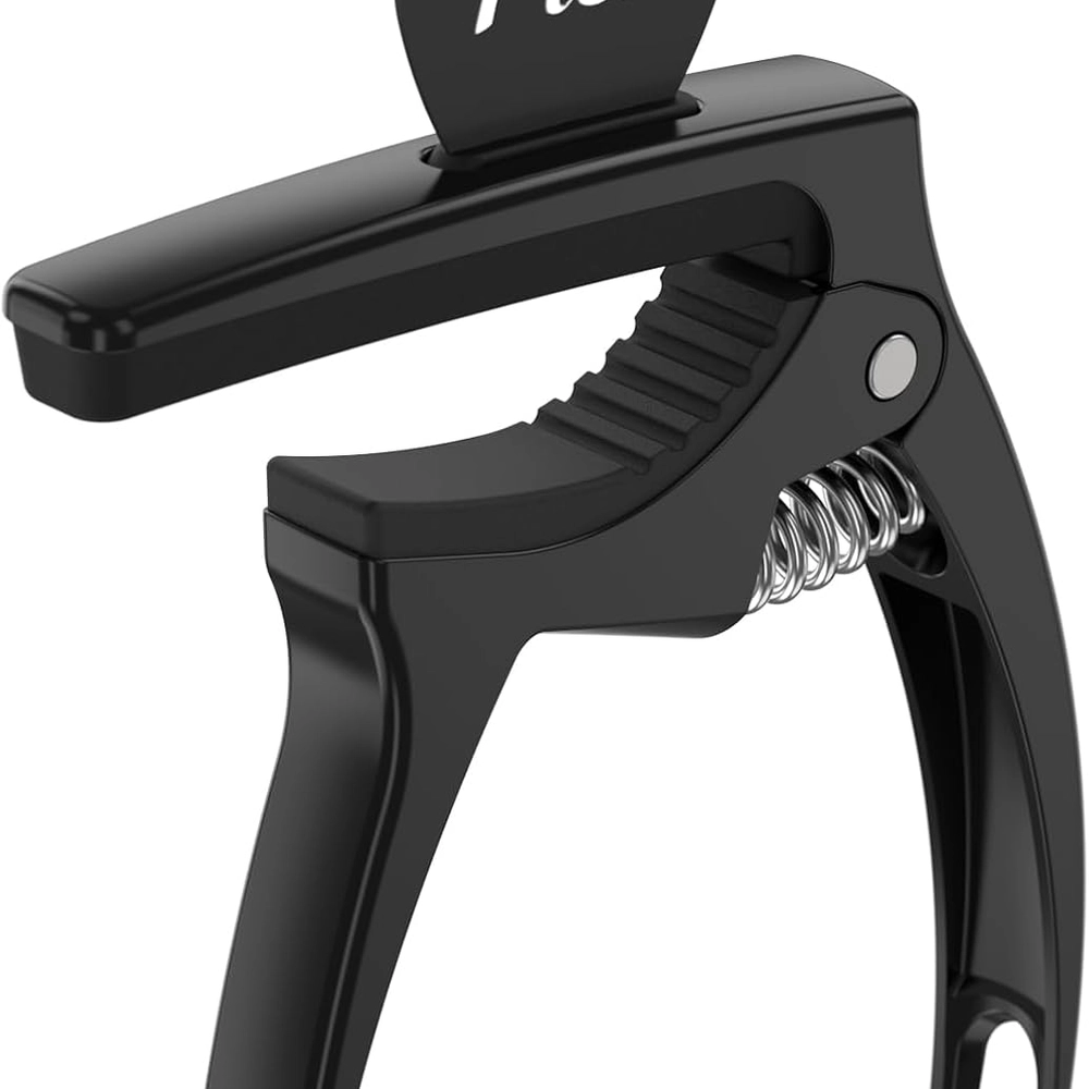 Black Guitar Capo With Pick Holder – Black Guitar Capo with Integrated — view 2