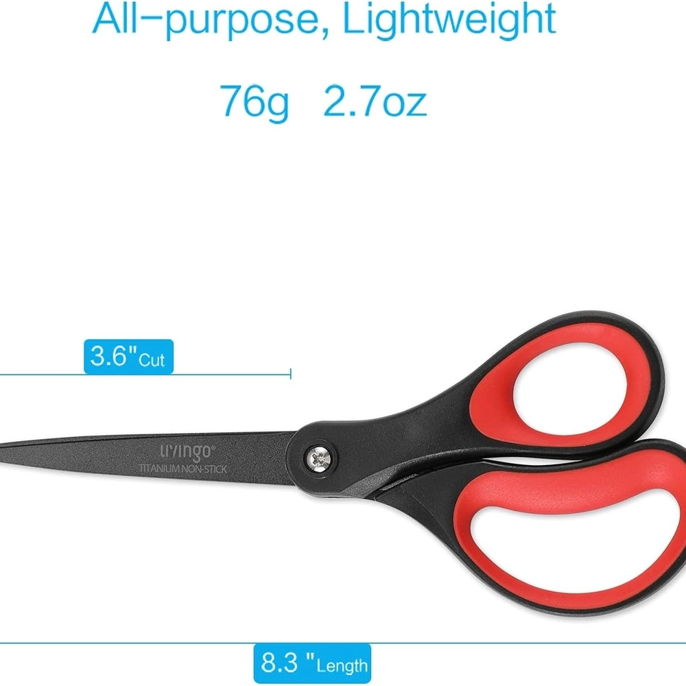U’vingo Titanium Non-Stick Scissors – All-Purpose 2-Pack — view 2