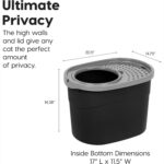 IRIS Top Entry Cat Litter Box with Scoop, Black & Gray — view 8