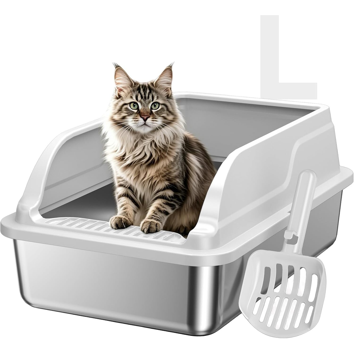 Large Stainless Steel Cat Litter Box for Big Cats Large Stainless Steel Cat Litter Box for Big Cats