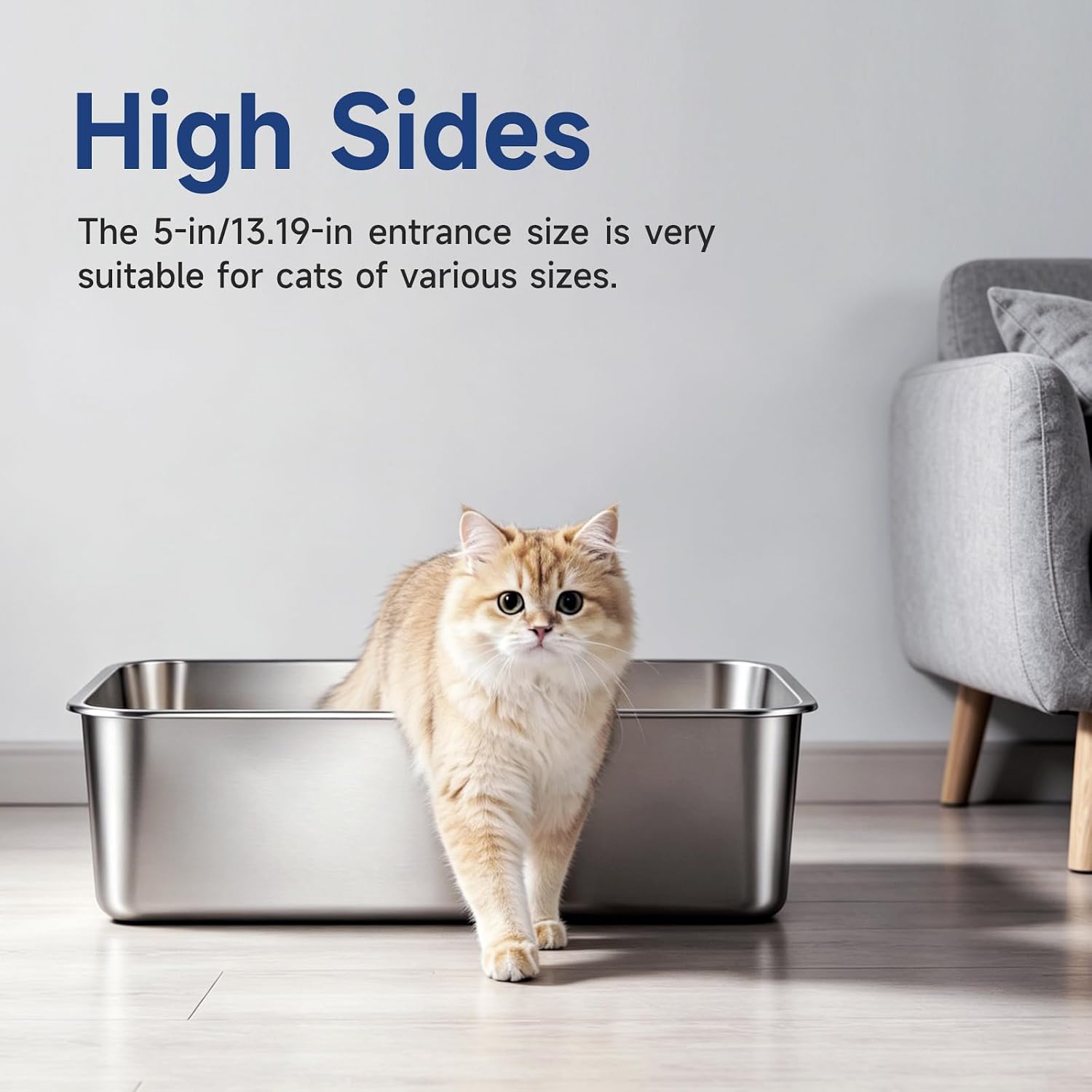 Durable Stainless Steel Cat Litter Box with Odor Control — view 4