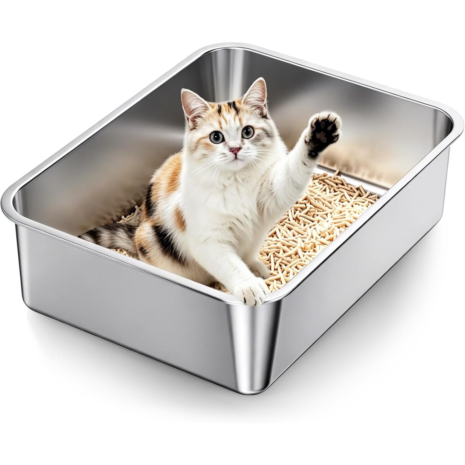 Durable Stainless Steel Cat Litter Box with Odor Control Durable Stainless Steel Cat Litter Box with Odor Control