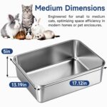 Durable Stainless Steel Cat Litter Box with Odor Control — view 8