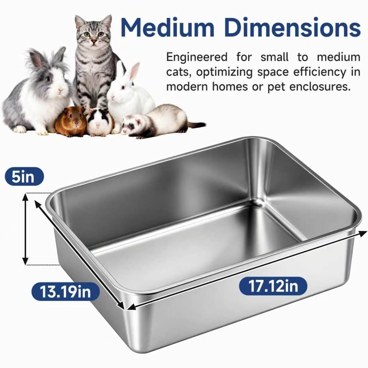 Durable Stainless Steel Cat Litter Box with Odor Control — view 8
