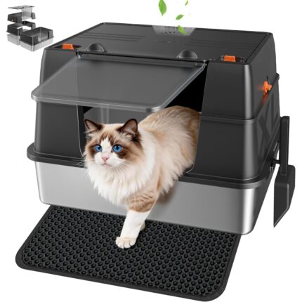 XL Enclosed Cat Litter Box with Full Flip-Top & Odor Filter