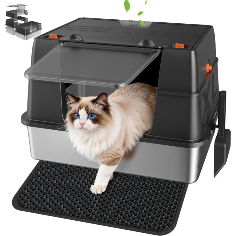 XL Enclosed Cat Litter Box with Full Flip-Top & Odor Filter
