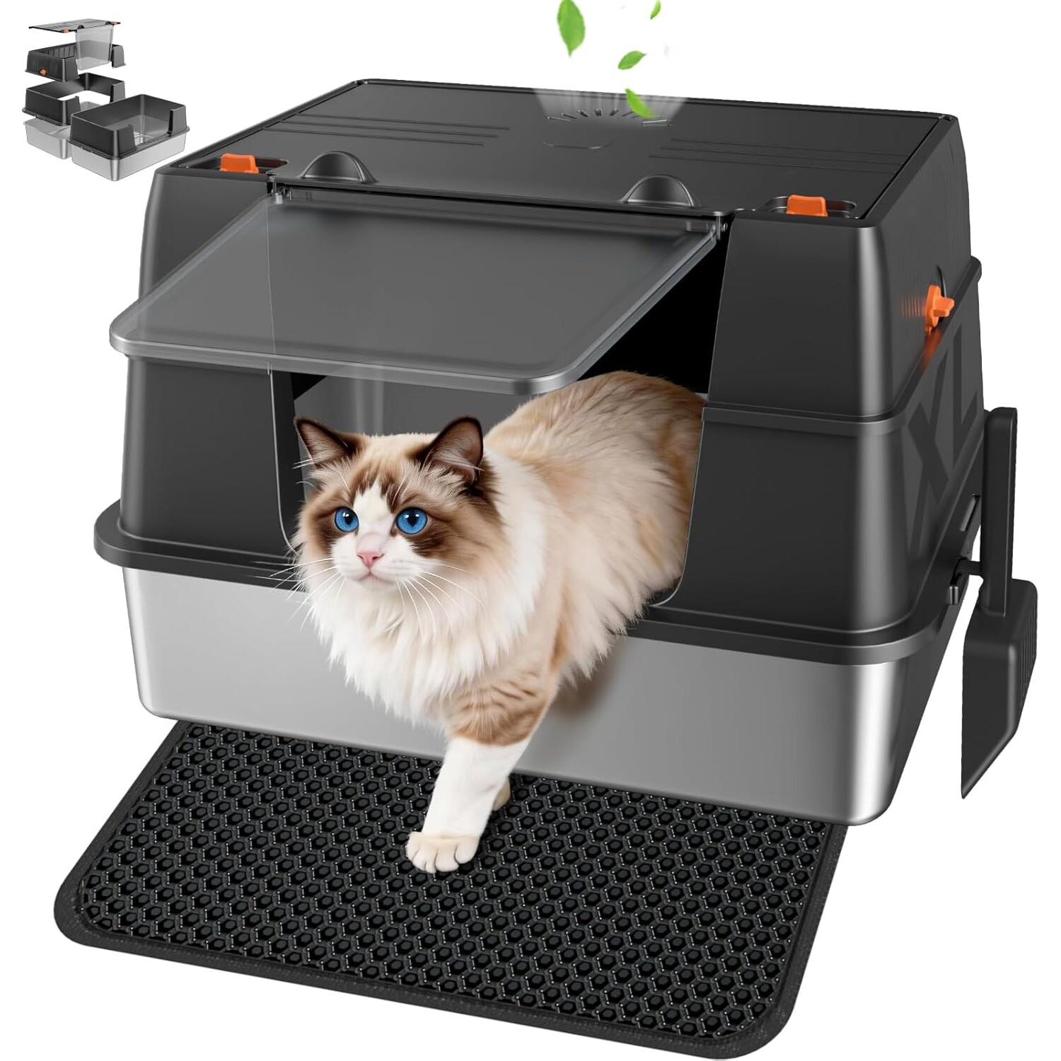 XL Enclosed Cat Litter Box with Full Flip-Top & Odor Filter XL Enclosed Cat Litter Box with Full Flip-Top & Odor Filter