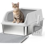 Top Entry Cat Litter Box – Large with Wide Guard & Scoops — view 10