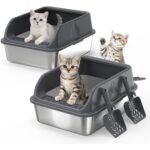 Top Entry Cat Litter Box – Large with Wide Guard & Scoops — view 11