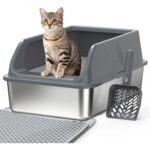 Top Entry Cat Litter Box – Large with Wide Guard & Scoops — view 13