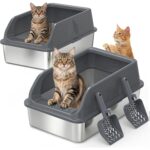 Top Entry Cat Litter Box – Large with Wide Guard & Scoops — view 14