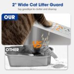 Top Entry Cat Litter Box – Large with Wide Guard & Scoops — view 2