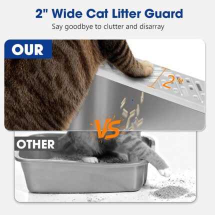 Top Entry Cat Litter Box – Large with Wide Guard & Scoops — view 2