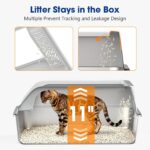 Top Entry Cat Litter Box – Large with Wide Guard & Scoops — view 3