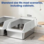 Top Entry Cat Litter Box – Large with Wide Guard & Scoops — view 6
