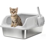 Top Entry Cat Litter Box – Large with Wide Guard & Scoops — view 9